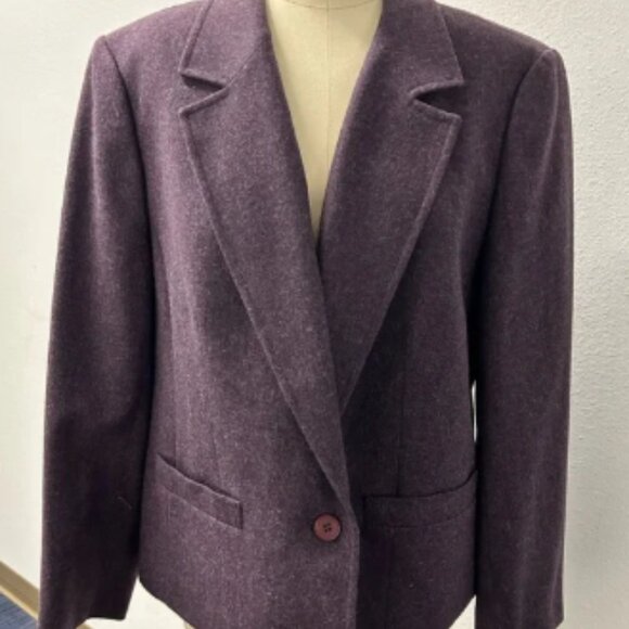 Pendleton Purple Blazer with Notched Lapels and Wool-Blend Fabric - Picture 1 of 5